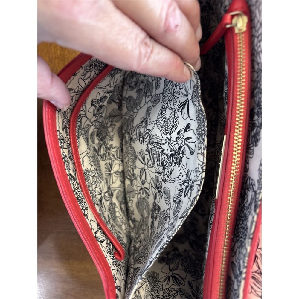 Vera Bradley Leather Carson Saddle Crossbody Bag Canyon Sunset Red Resort Cruise - Picture 9 of 16